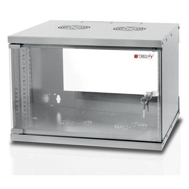 TECHLY Mrežni ormarić I-CASE EL-1006G45, zidni, 19" prof., 6U, dubina 450mm, sastavljen, sivi